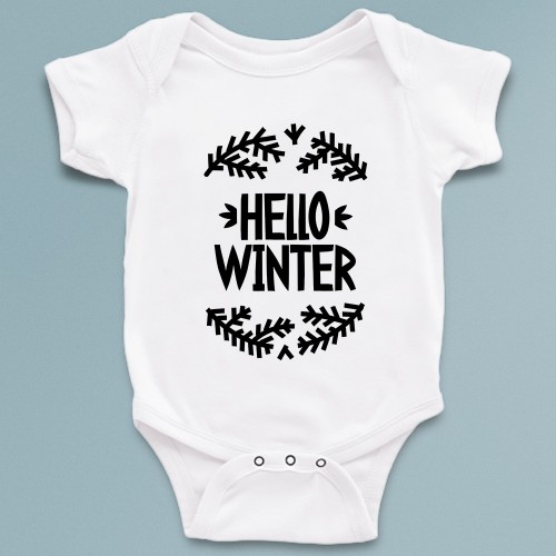 Hello winter isme özel bebek zıbın